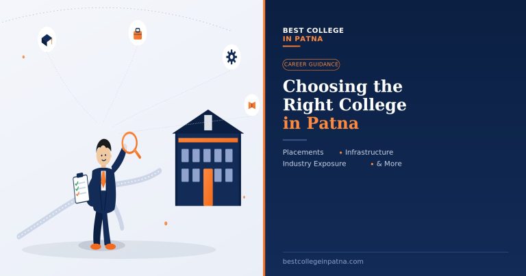 Students exploring college facilities and career opportunities in Patna